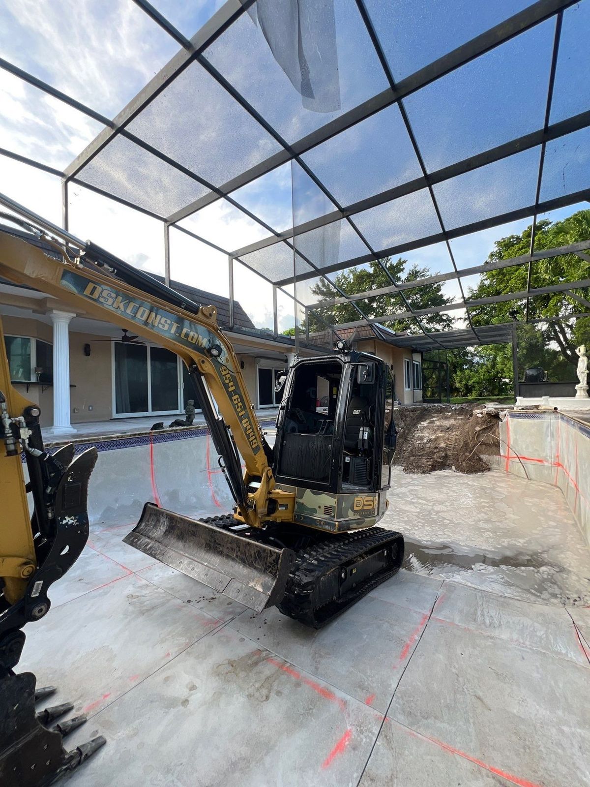 DSK excavator operating on a site work project