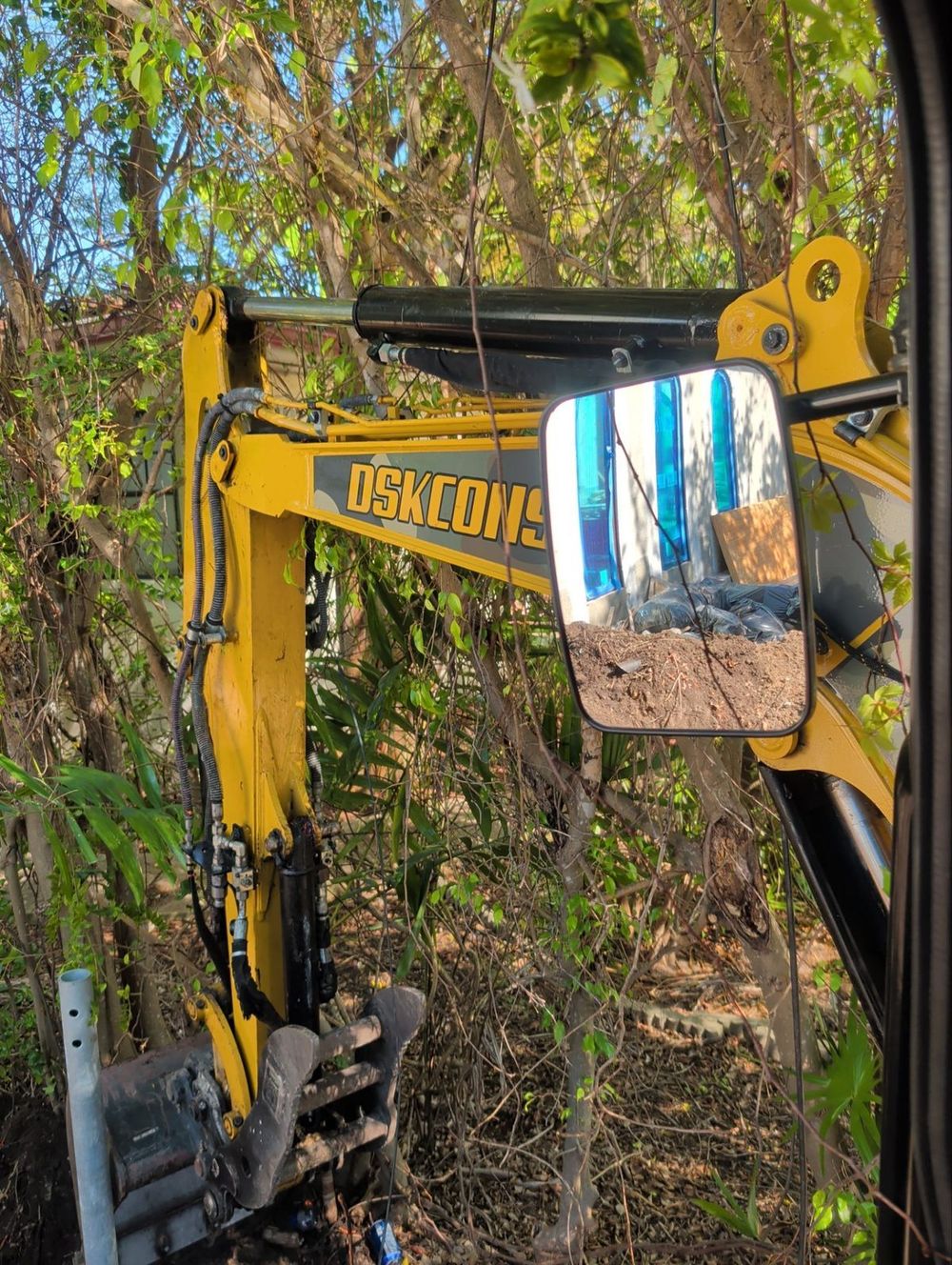 DSK-branded excavator on a job site