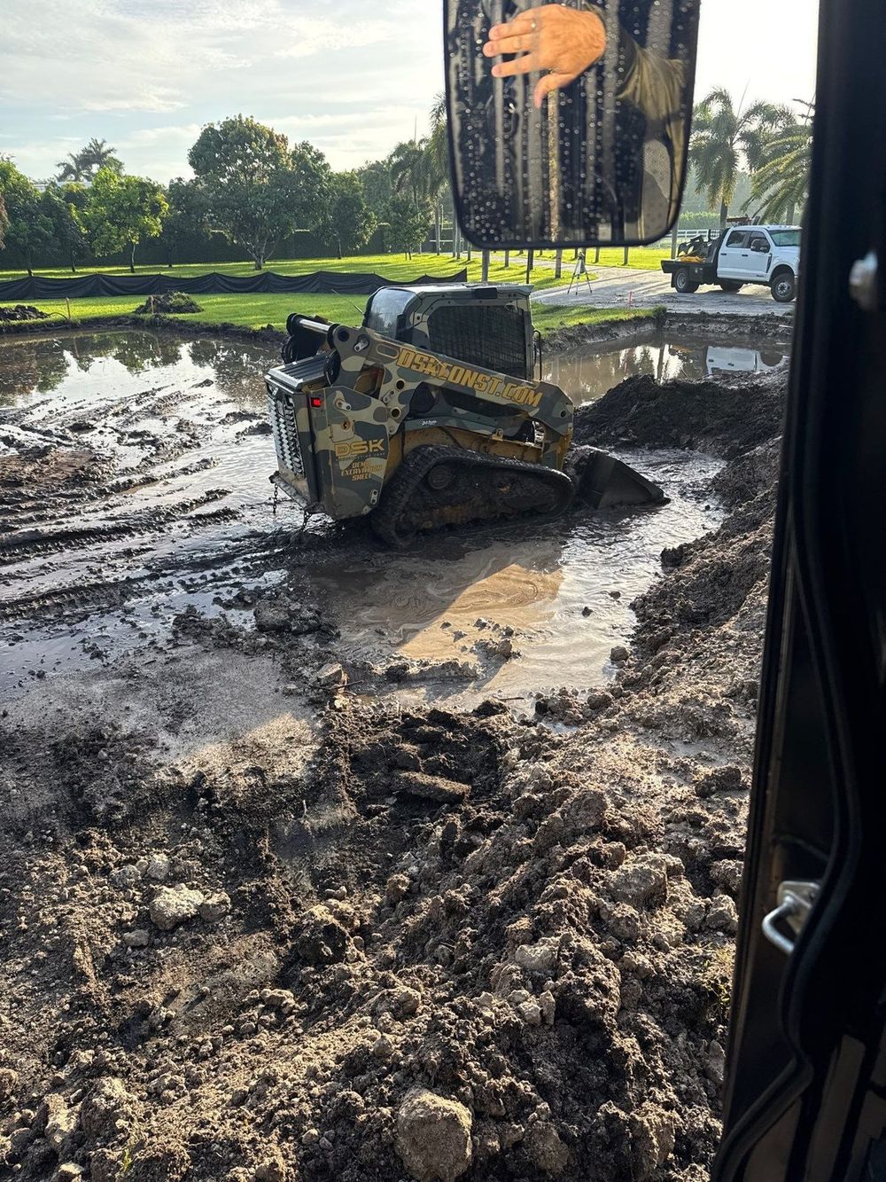 Grading and site preparation near a waterfront property